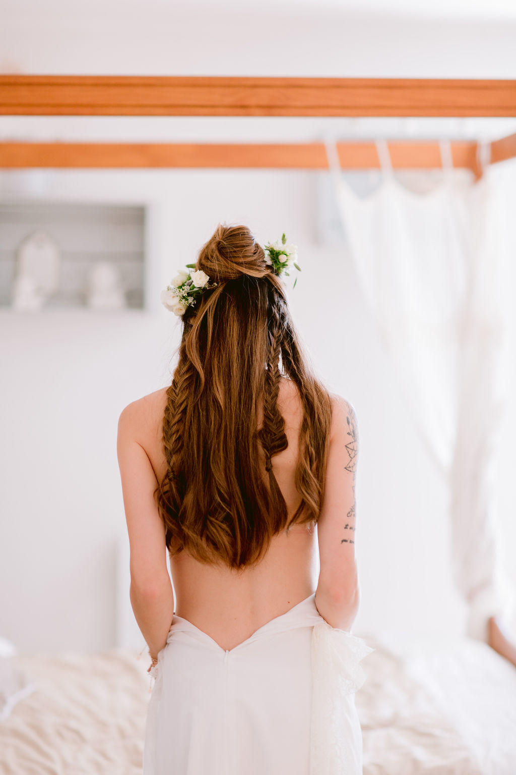 Séance boudoir pour Tressy juste avant de mettre sa robe de mariée.