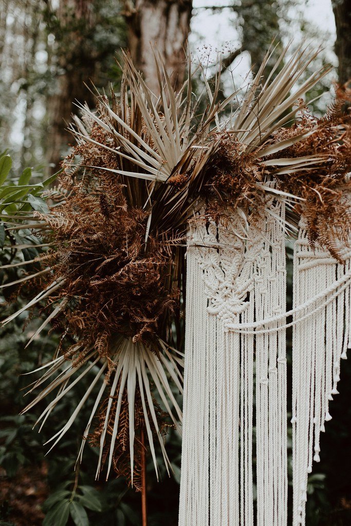 Macramé pour la décoration de la cérémonie laïque.