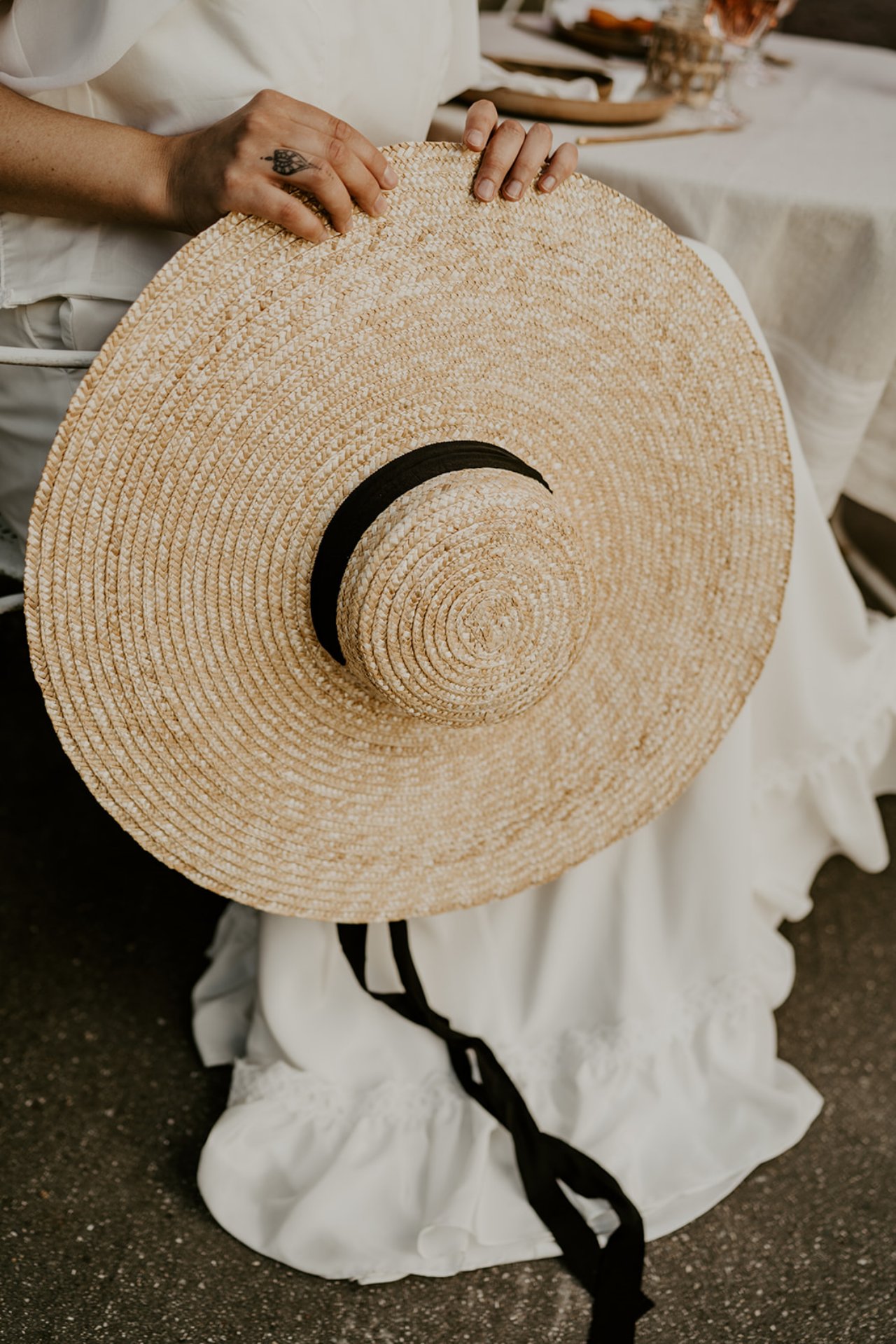 Chapeau panama pour un mariage qui c'est déroulé en bord de Loire.