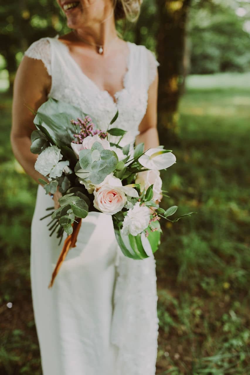 le bouquet que portait céline à son mariage