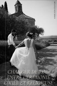 Lauriane rayonnante avec son changement de robe de mariage entre la cérémonie civile et religieuse